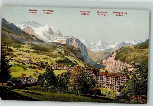 3823 Wengen 1911 - Jungfrau Silberhorn Grosshorn Breithorn Tschingelhorn