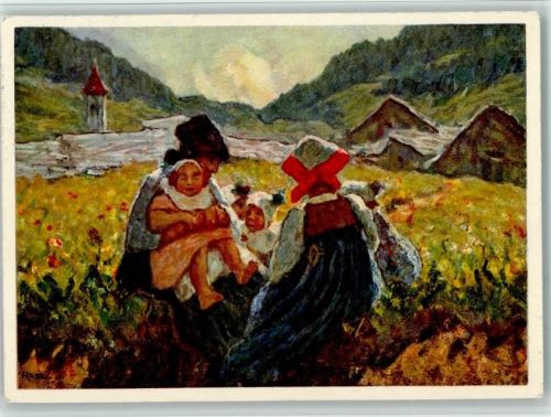 L. Rossi - Mutter und Kinder , gute Erhaltung AK Pro Juventute Schweiz Künstlerkarte