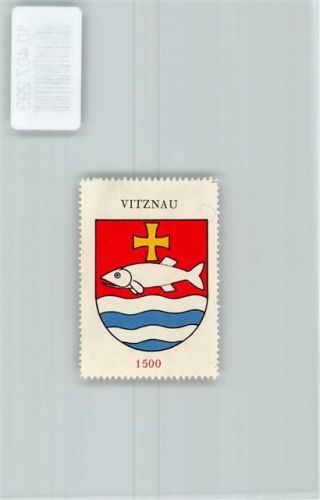 6354 Vitznau - Vignette Wappen Kaffee Hag 1920-1940 Fisch