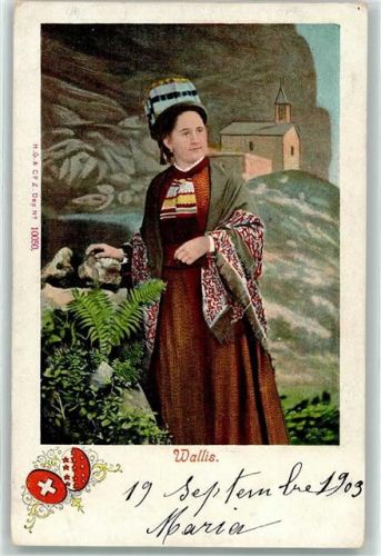 Walliser Trachtenfrau Tracht Schweiz