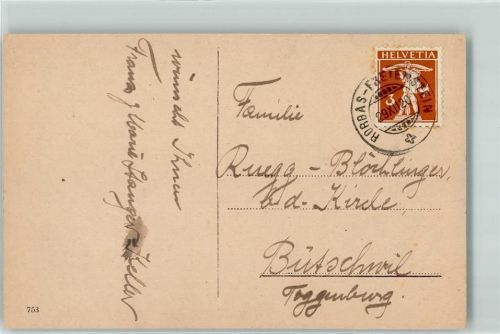 Rorbas Einzelfrankatur Tell 3 Rappen Phila Schweiz 1920