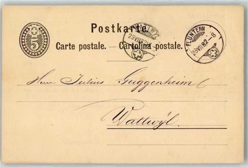 8000 Zürich 1882 Ganzsache Fluntern