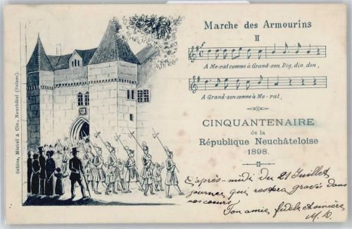 2000 Neuchâtel Neuenburg - Lied: Marche des Amourins, Soldaten