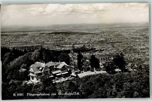 8143 Uetliberg Gebrauchsspuren Gross Restaurant Uto Kulm Fliegeraufnahme