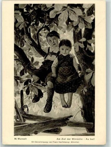 8000 Zürich Gebrauchsspuren sign. Wunsch 2 Kinder im Baum Bienfaisance Künstlerkarte