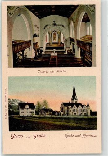 9472 Grabs Lithographie Kirche