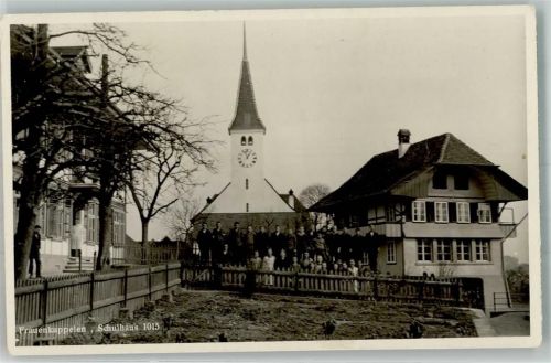 3202 Frauenkappelen Heggidorn 1937 Foto AK Kirche Schule