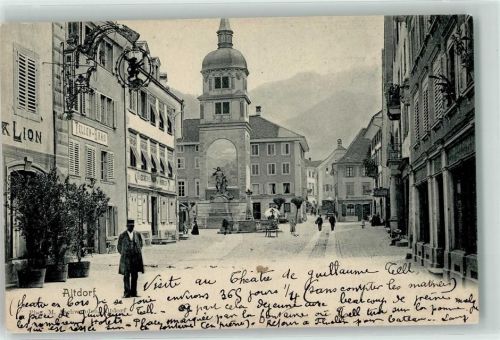 6460 Altdorf UR - Tellen Bräu Mann Turm Brauerei Geschäfte Lion