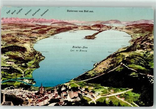 2500 Biel/Bienne - Vogelschau Bielersee