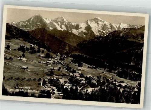 3803 Beatenberg 1932 Foto AK Eiger Mönch Jungfrau