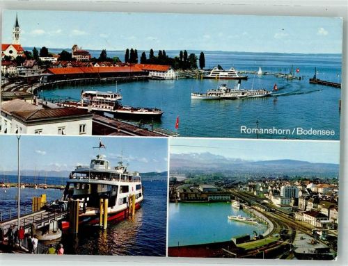 8590 Romanshorn 1970 Foto AK Fähre Hafen