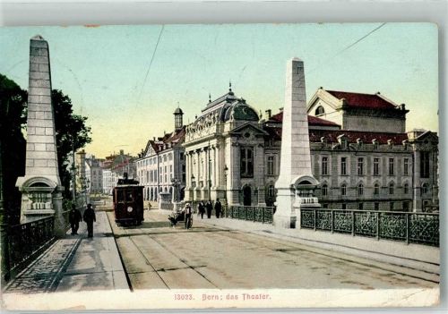 3000 Bern Berne 1906 Gebrauchsspuren Straßenbahn Brücke Theater