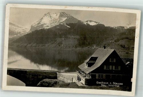 8858 Innerthal Wägital 1923 Foto AK Gasthaus zum Stausee
