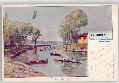 1400 Yverdon-les-Bains 1899 Künstlerkarte sign. Orell Füssli