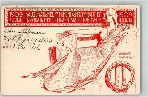 8000 Zürich Ganzsache 1909 Inauguration du Monument Commemoratif de laFondation L'Union Postale Universelle