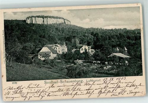 Schauenburg 1903 Gebrauchsspuren Soolbad-Schauenburg Luftkurort
