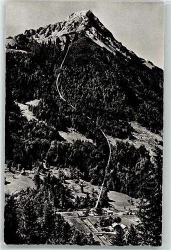 Niesen Foto AK Bergbahn Talstation Kulm Hüttenstempel Foto Lörtscher