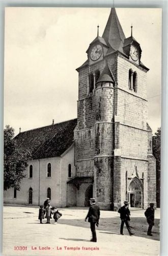 2400 Le Locle Foto AK Französisches Kirche