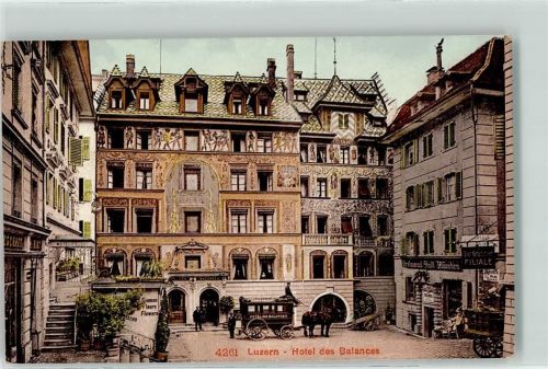 6000 Luzern Lucerne - Hotel des Balances Pferdekutsche
