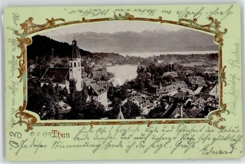 3600 Thun 1902 Lithographie Kirche