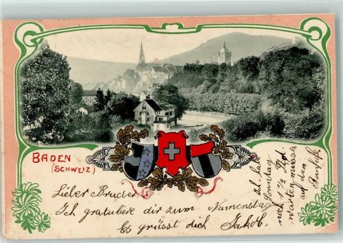 5400 Baden 1901 Prägedruck Wappen