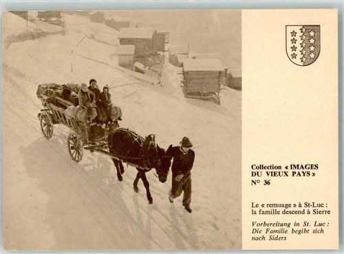 3961 St-Luc - Collection Images du Vieux Pays Serie Nr. 36 Eselkarren Winter