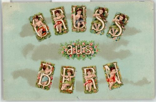 3000 Bern Berne Lithographie Gruss aus Bern Putten