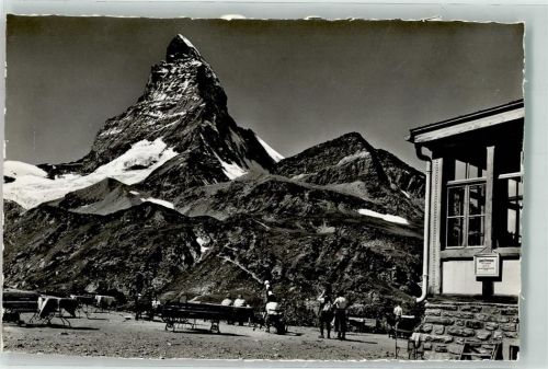 3920 Zermatt Foto AK Schwarzsee Matterhorn Gasthaus