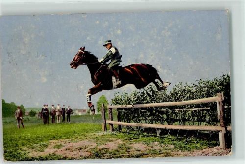 1180 Rolle 1916 Gebrauchsspuren Soldat auf Pferd am Hindernis Ort lt. Stempel