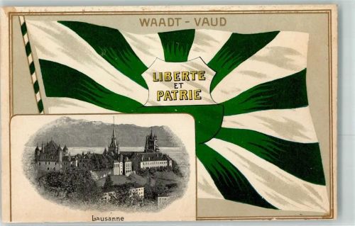 1000 Lausanne Losanna Prägedruck Flagge Waadt Vaud