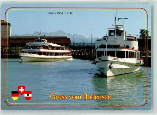 Romanshorn Bodensee Schiff Säntis und St. Gallen Binnenschiff