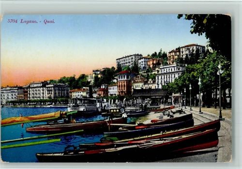 Lugano Quai Personenschiff Ruderboote Binnenschiff