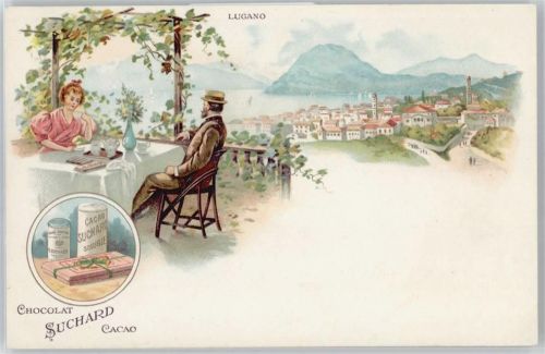 Lugano Suchard Schokolade Lithographie