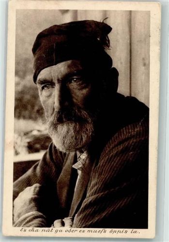 Foto bärtiger Mann Motiv Schweiz 1913