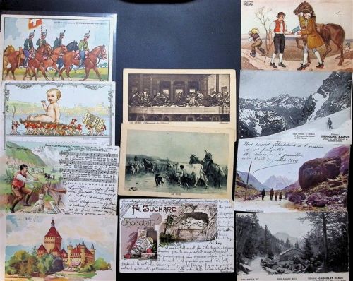 Lot mit 18 AK und 2 Fotos Gebrauchsspuren Schokolade Kleinposten bis 20