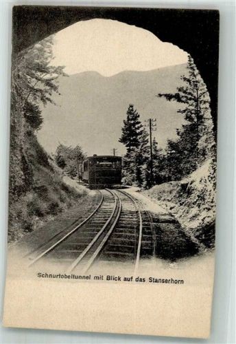 Stanserhorn Foto AK Eisenbahn Schnurtobeltunnel