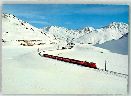 Oberalp 1967 Winter Eisenbahn Oberalppass