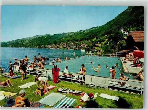 3658 Merligen Foto AK Schwimmbad