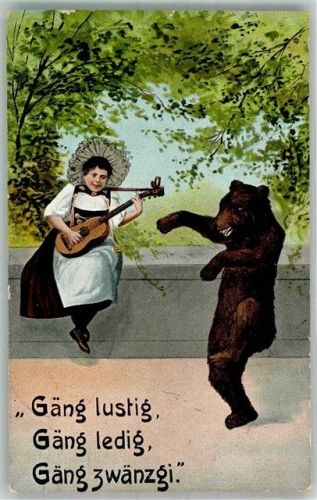 3000 Bern Berne 1907 - Tanzbär Schweizer Tracht Gitarre