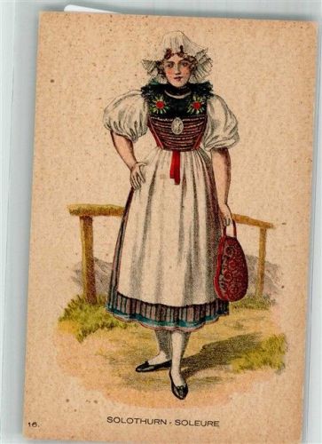 Solothurn Soleure Tracht Schweiz Frau Tracht Schweiz Foto AK
