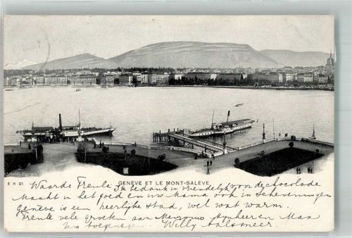 1200 Genève Genf 1905 Foto AK Hafen