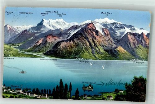 1815 Clarens 1930 Foto AK Mont Blanc Dents du Midi