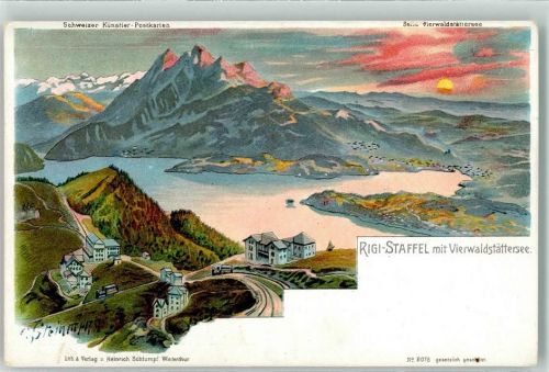 6410 Rigi Staffel Künstlerkarte sign. Steinmatt