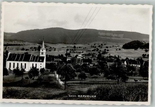 2827 Mervelier La Scheulte 1955 Foto AK Kirche