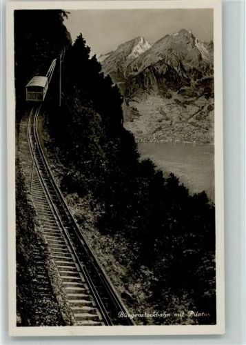 Bürgenstockbahn mit Pilatus Foto ca 1935 AK
