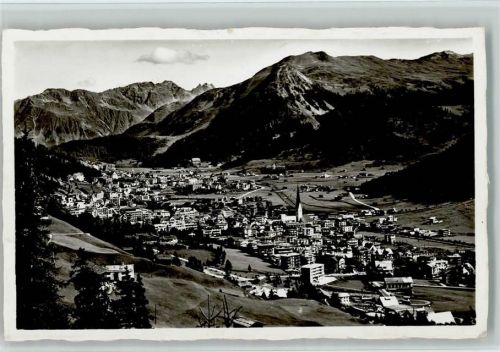 7265 Davos Wolfgang - Totalansicht gegen Seehorn Hörnli und Rhätikon Feldpost