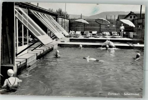5330 Bad Zurzach 1957 Foto AK Schwimmbad