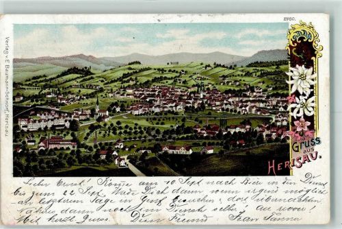 9100 Herisau 1900 Lithographie