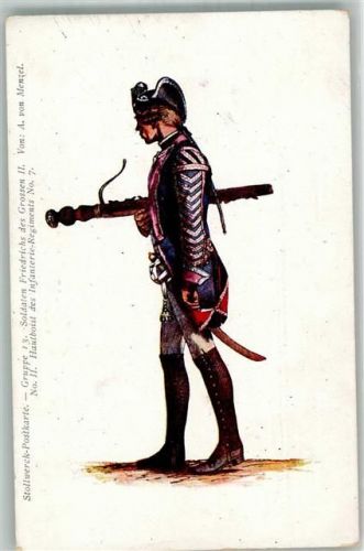 Uniform Gruppe 13 Soldaten Friedrichs des Großen : Hautboist Stollwerck Schokolade 1900 Künstlerkarte