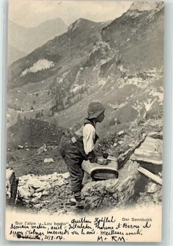 6083 Hasliberg Hohfluh 1904 - Sennebueb auf der Alp Ort lt. Stempel